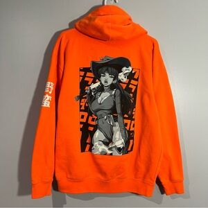Crunchyroll x Megan Thee Stallion Anime Orange Sweatshirt Hoodie Mens Medium